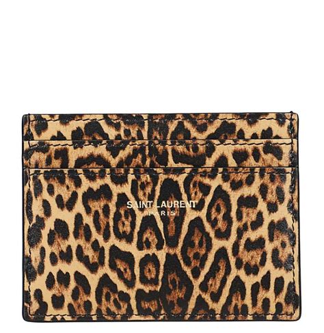 ysl wallet brown|saint laurent leopard print wallet.